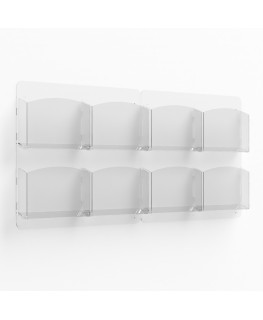 E-1182 EPD-H - Porta depliant da parete a 8 tasche Formato A5 orizzontale