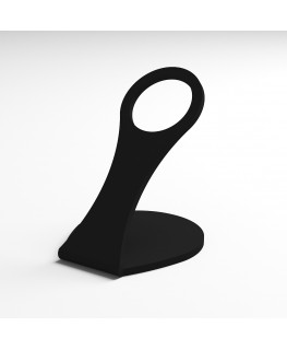 E-1183 PHO-D - Porta phon in plexiglass nero opaco da banco - Misure: 19 x 22 x H23 cm