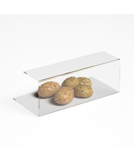 E-1184 PAR-B - Parafiato parasputi in plexiglass trasparente per alimenti - Misure: 60x30x H22 cm