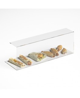 E-1185 PAR-C - Parafiato parasputi in plexiglass trasparente per alimenti - Misure: 90x30x H30 cm