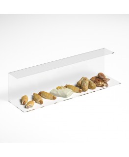 E-1185 PAR-D - Parafiato parasputi in plexiglass trasparente per alimenti - Misure: 120x30x H30 cm