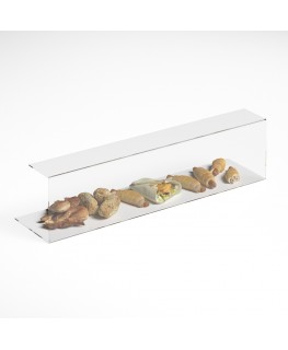 E-1185 PAR-D - Parafiato parasputi in plexiglass trasparente per alimenti - Misure: 120x30x H30 cm