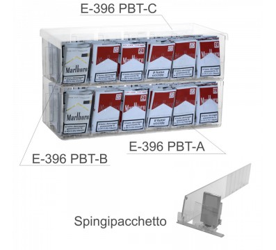 E-396 - Espositore in plexiglass trasparente da banco porta trinciato - L 50 x P 30 cm.