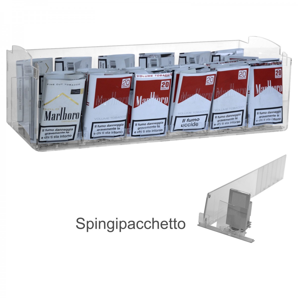 E-396 - Espositore in plexiglass trasparente da banco porta trinciato - L 50 x P 30 cm.