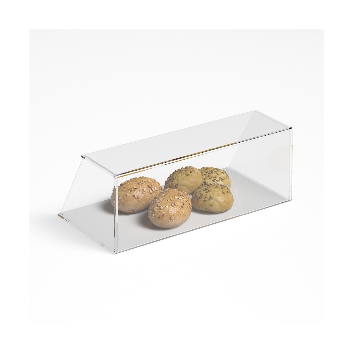 E-1188 PAR-B - Parafiato parasputi in plexiglass trasparente per alimenti con pannelli laterali - Misure: 60x30x H22 cm