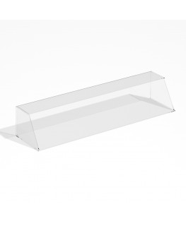 E-1188 PAR-D - Parafiato parasputi in plexiglass trasparente per alimenti con pannelli laterali - Misure: 120x30x H22 cm