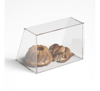 E-1189 PAR-A - Parafiato parasputi in plexiglass trasparente per alimenti con pannelli laterali - Misure: 45x30x H30 cm