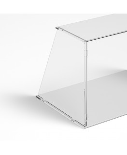 E-1189 PAR-D - Parafiato parasputi in plexiglass trasparente per alimenti con pannelli laterali - Misure: 120x30x H30 cm