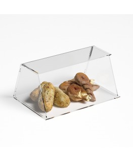 E-1192 PAR-A - Parafiato parasputi in plexiglass trasparente per alimenti con pannelli laterali - Misure: 45x31x H21 cm