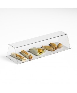 E-1192 PAR-C - Parafiato parasputi in plexiglass trasparente per alimenti con pannelli laterali - Misure: 90x31x H21 cm