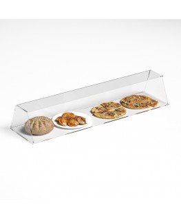 E-1192 PAR-D - Parafiato parasputi in plexiglass trasparente per alimenti con pannelli laterali - Misure: 120x31x H21 cm
