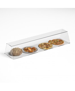 E-1192 PAR-D - Parafiato parasputi in plexiglass trasparente per alimenti con pannelli laterali - Misure: 120x31x H21 cm