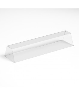 E-1192 PAR-D - Parafiato parasputi in plexiglass trasparente per alimenti con pannelli laterali - Misure: 120x31x H21 cm
