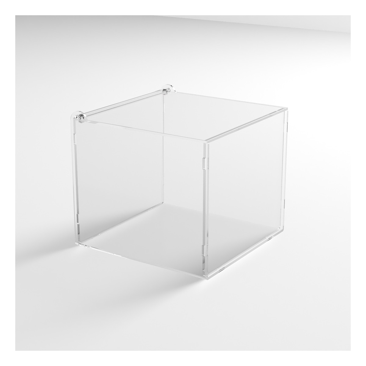 E-1193 PLE - Porta legumi in plexiglass trasparente a 1 scomparto con sportello superiore a ribalta - Misure: 29 x 29 x H25 cm