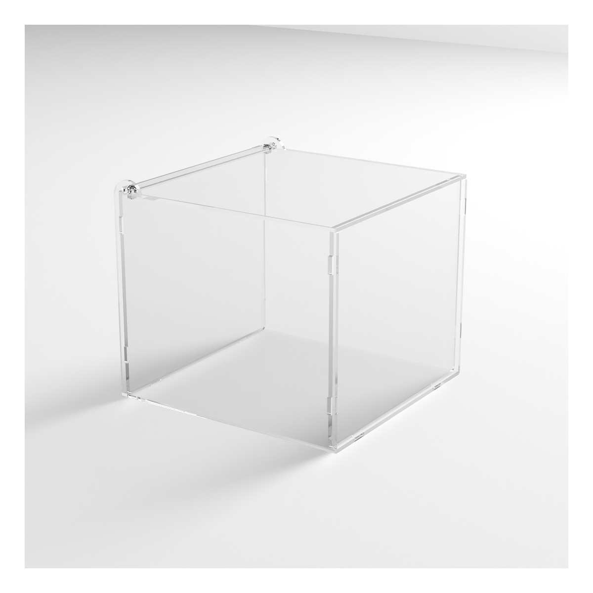 E-1193 PLE - Porta legumi in plexiglass trasparente a 1 scomparto con sportello superiore a ribalta - Misure: 29 x 29 x H25 cm