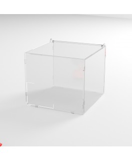 E-1193 PLE - Porta legumi in plexiglass trasparente a 1 scomparto con sportello superiore a ribalta - Misure: 29 x 29 x H25 cm