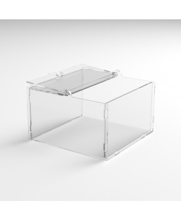 E-1194 PLE - Porta legumi in plexiglass trasparente a 1 scomparto con sportello superiore a ribalta - Misure: 25 x 25 x H15 cm