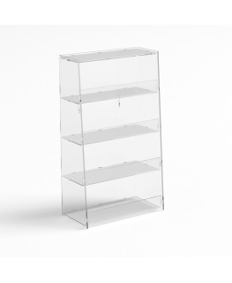 E-1195 PCR-A - Porta caramelle in plexiglass trasparente a 4 ripiani da banco e da parete - Misure: L30xP17x H57 cm