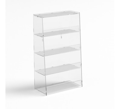 E-1195 PCR-A - Porta caramelle in plexiglass trasparente a 4 ripiani da banco e da parete - Misure: L30xP17x H57 cm