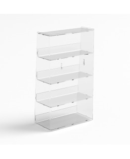 E-1195 PCR-A - Porta caramelle in plexiglass trasparente a 4 ripiani da banco e da parete - Misure: L30xP17x H57 cm