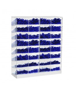 E-1197 PPE-D - Porta penne da banco in plexiglass trasparente a 32 scomparti - Misure: 47 x 16 x H54 cm