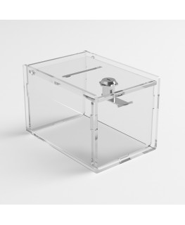 E-1198 URN - Urna da banco in plexiglass trasparente - Misure: 11x16x H 15 cm.