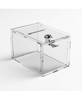 E-1198 URN - Urna da banco in plexiglass trasparente - Misure: 11x16x H 15 cm.