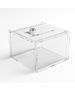 E-1199 URN - Urna da banco in plexiglass trasparente - Misure: 15x15x H 11 cm.