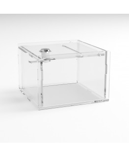 E-1199 URN - Urna da banco in plexiglass trasparente - Misure: 15x15x H 11 cm.