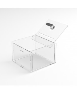 E-1199 URN - Urna da banco in plexiglass trasparente - Misure: 15x15x H 11 cm.