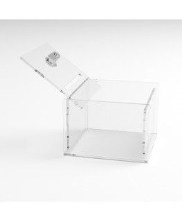 E-1199 URN - Urna da banco in plexiglass trasparente - Misure: 15x15x H 11 cm.
