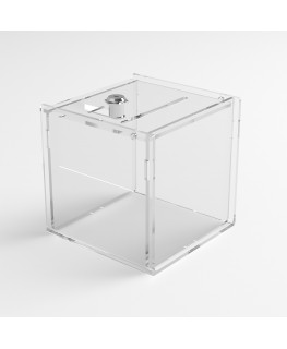 E-1200 URN - Urna da banco in plexiglass trasparente - Misure: 15x15x H 15 cm.