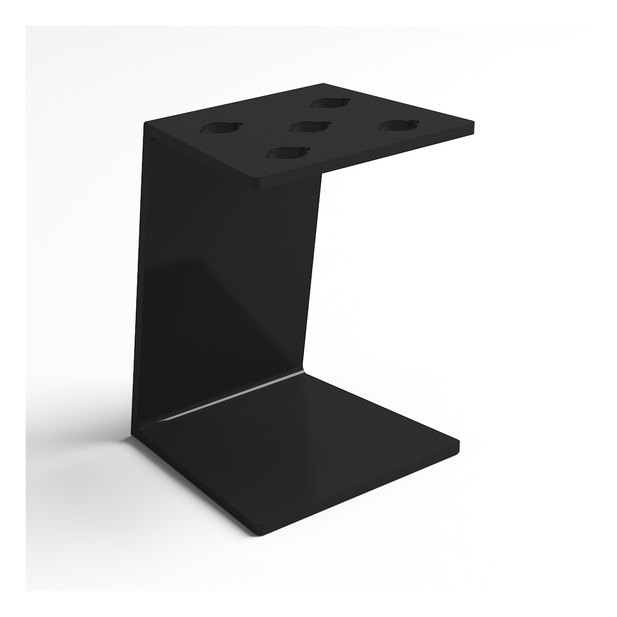 Portaforbici in plexiglass nero lucido con pannello inclinato
