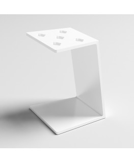 E-1206 PPE-D - Portaforbici in plexiglass bianco lucido con pannello inclinato - Misure: 12x9x H 16 cm.