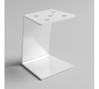 E-1206 PPE-D - Portaforbici in plexiglass bianco lucido con pannello inclinato - Misure: 12x9x H 16 cm.