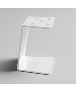 E-1206 PPE-D - Portaforbici in plexiglass bianco lucido con pannello inclinato - Misure: 12x9x H 16 cm.