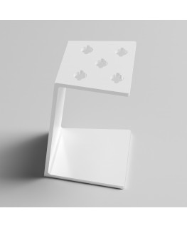 E-1206 PPE-D - Portaforbici in plexiglass bianco lucido con pannello inclinato - Misure: 12x9x H 16 cm.