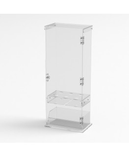 E-1210 PCN - Porta coni gelato in plexiglass trasparente a 6 fori con vaschetta porta cucchiaini e con sportello - Misure: 22...