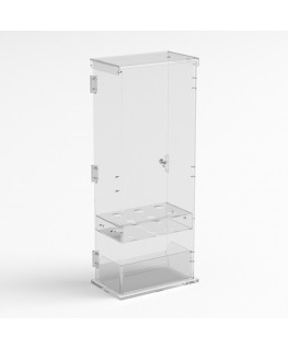 E-1210 PCN - Porta coni gelato in plexiglass trasparente a 6 fori con vaschetta porta cucchiaini e con sportello - Misure: 22...