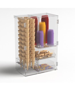 E-1214 PCN - Vetrina multiuso in plexiglass trasparente - Misure: 40 x 24 x H62 cm