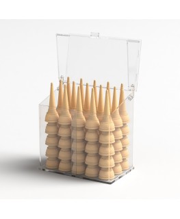E-1217 PCN - Porta coni porta cialde gelato in plexiglass trasparente - Misure: 32x20x H36 cm