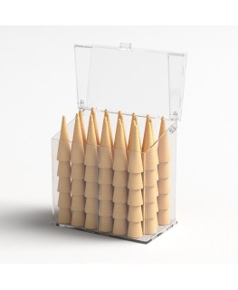 E-1217 PCN - Porta coni porta cialde gelato in plexiglass trasparente - Misure: 32x20x H36 cm