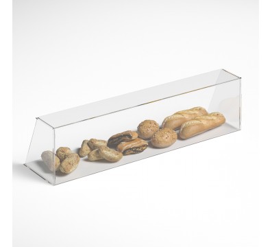 E-1189 PAR-D - Parafiato parasputi in plexiglass trasparente per alimenti con pannelli laterali - Misure: 120x30x H30 cm