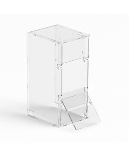E-1218 EGV-C - Espositore gratta e vinci da banco o da soffitto in plexiglass trasparente a 3 contenitori con sportellino fro...