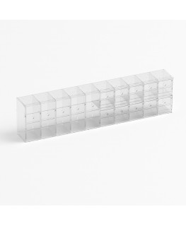 E-1219 EGV-E - Espositore gratta e vinci da banco o da soffitto in plexiglass trasparente a 15 contenitori con sportellino fr...
