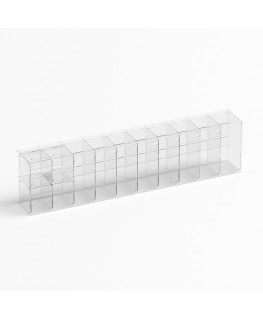 E-1219 EGV-H - Espositore gratta e vinci da banco o da soffitto in plexiglass trasparente a 12 contenitori con sportellino fr...