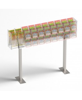E-1220 EGV-B - Espositore gratta e vinci da banco in plexiglass trasparente a 18 contenitori con sportellino frontale lato ri...