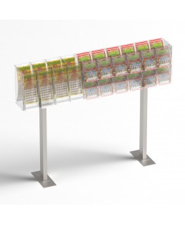 E-1220 EGV-D - Espositore gratta e vinci da banco in plexiglass trasparente a 16 contenitori con sportellino frontale lato ri...