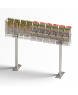 E-1220 EGV-D - Espositore gratta e vinci da banco in plexiglass trasparente a 16 contenitori con sportellino frontale lato ri...