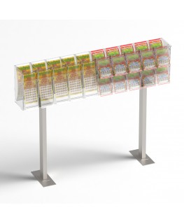 E-1220 EGV-E - Espositore gratta e vinci da banco in plexiglass trasparente a 15 contenitori con sportellino frontale lato ri...